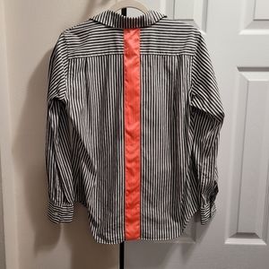 Comme Des Garcons Black Orange Stripe Accent Button Down Size M Ad2010